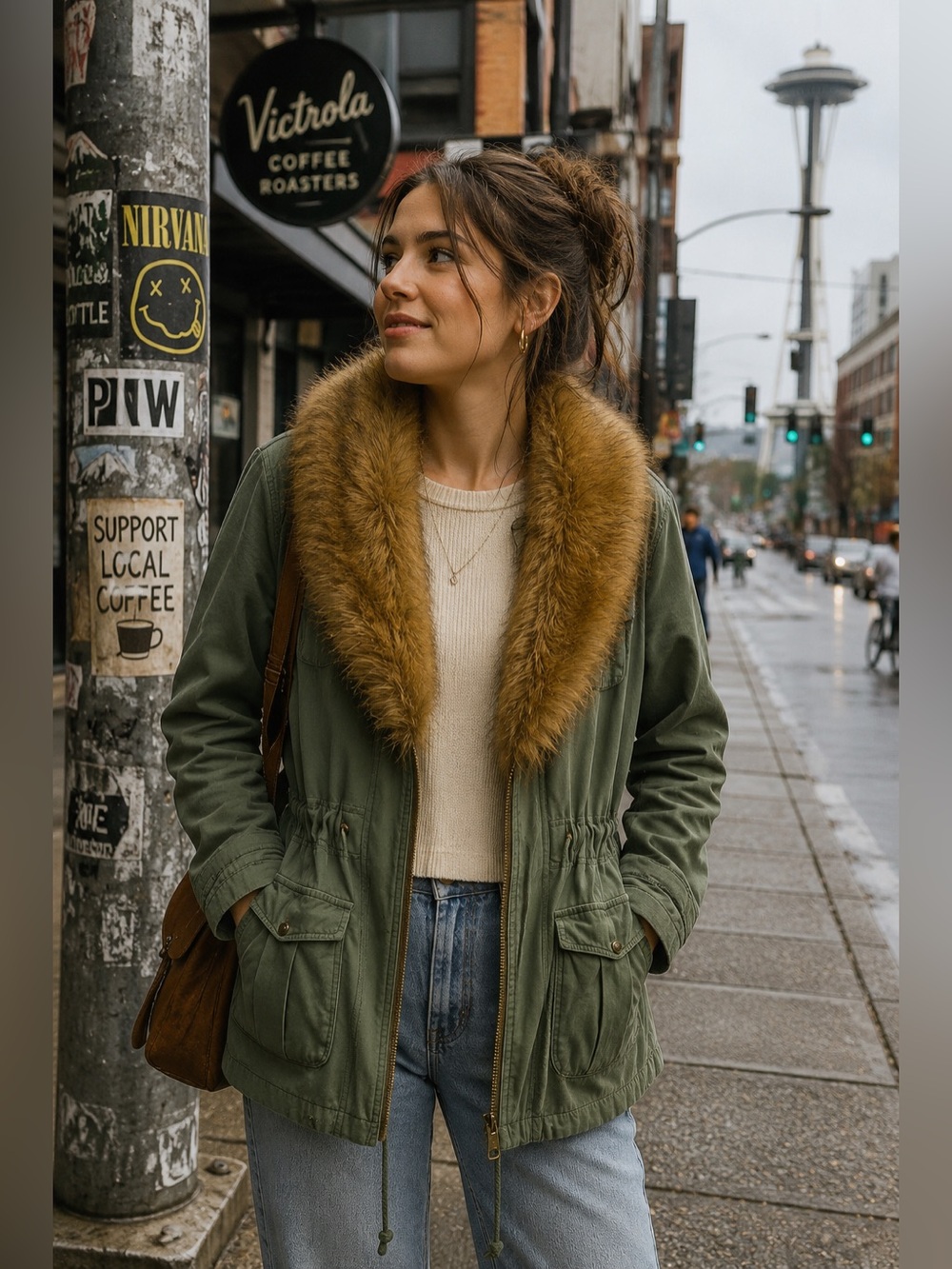 Y2K Faux Fur Zip Canvas Cargo Jacket
Army Green Indie Grunge
Hipster XL-JRS EUC